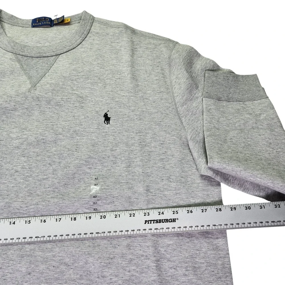Polo Ralph‎ Lauren Mens Crewneck Fleece Sweatshirt Heather Gray 2XLT  Logo NEW